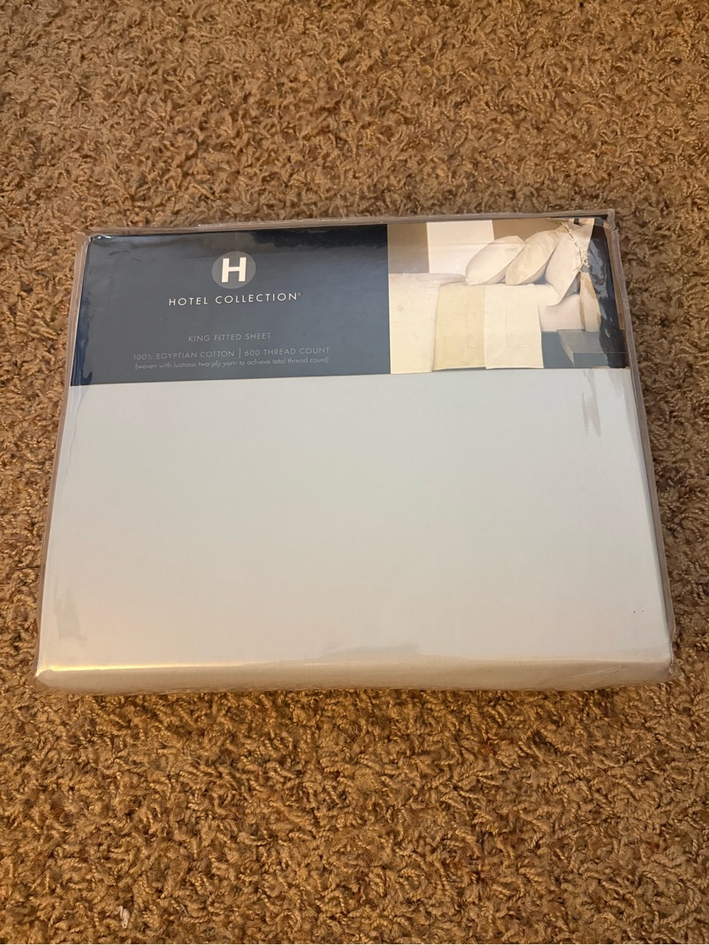 Hotel Collection 100% Egyptian Cotton fitted sheet 600TC Light Blue New